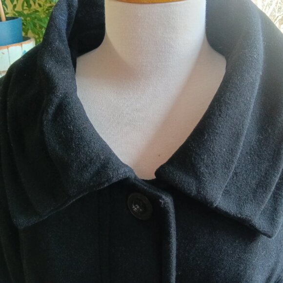 George Simonton Women's Wool Coat Black Retro Princess Coat Size 14 - Picture 10 of 10